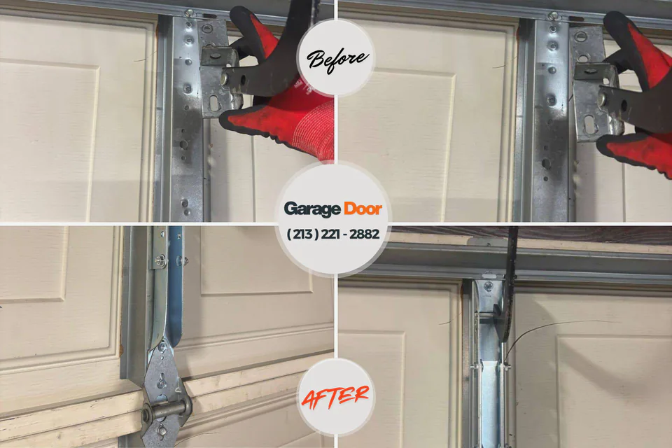 Before and after: garage door repair Pine Bluffs, WY